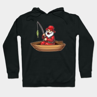 Fishing Santa Claus Christmas Fisherman Boating Hoodie